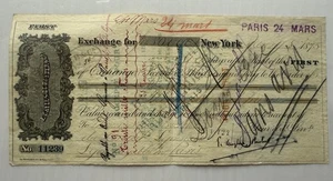 Caylus de Ruyter & Co. New York 30,000 Francs 1875 Bill of Exchange Rothschild - Picture 1 of 2