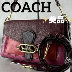 Coach Schultertasche Handtasche Jade Rosa Rot Leder Damen Gebraucht aus Japan - Bild 1 von 11