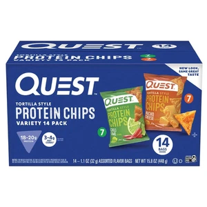 Quest Tortilla-Style 18-20g Protein Chips, Variety Pack, 14 ct. - Picture 1 of 6