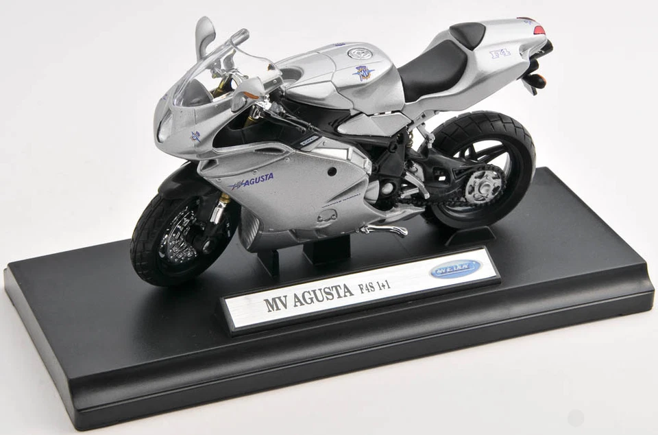 BLITZ VERSAND MV Agusta F4S 1+1 silber / silver Welly Motorrad Modell 1:18 NEU - Bild 1 von 1