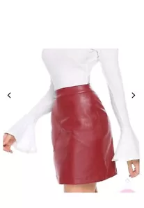 Zeagoo High Waist Classic Faux Leather Slim Bodycon Pencil MiniSkirt Size Large - Picture 1 of 6