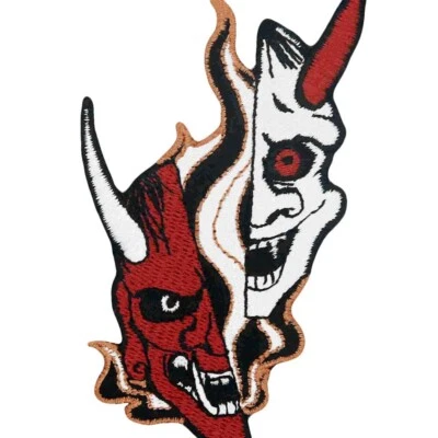 Japanese Hannya Oni Embroidered Iron Sew On Patches Jeans Backpack patch 1021-R - Image 1 of 4