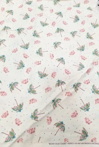 Vintage Daisy Kingdom 5 Yards Bunny Bear Tossed Umbrellas Fabric 1996 #20419 - Picture 1 of 10