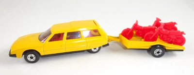 Matchbox Two-Pack 31 Citroen CX & Motorcycle Trailer gelb & rot top - Bild 1 von 4