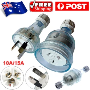 1-10PCS 3 Pin Male Plug Female Socket 10A 15A Clear Electrical Cable 240V 250V - Picture 1 of 29
