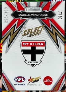 Select AFL 2025 Footy Stars WINDHAGER (ST KILDA) Thunderbolt Gold Logo LT180 - Picture 1 of 2