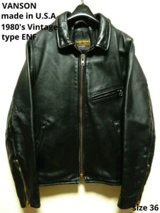 VANSON ENFIELD Single Riders Motorcycle Jacket Men Size 36 black TALON vintage - Picture 1 of 5