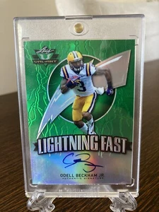 2014 Leaf Valiant Odell Beckham Jr RC Auto "Lightning Fast" Signed Rookie NYG/LA - Picture 1 of 4