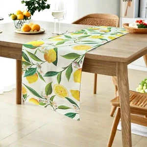 Lemon Table Runner Yellow Summer Table Runners 72 Inches Long Seasonal Linen ... - Picture 1 of 7