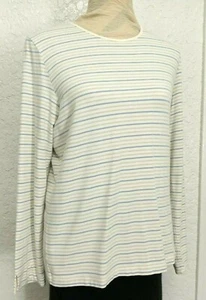 VINTAGE Liz Claiborne Size L Liz sport sweater Pullover USA Ivory with blue/gray - Picture 1 of 9