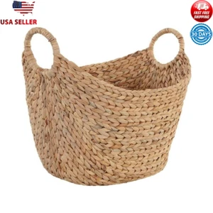 Extra Large Water Hyacinth Woven Storage Basket Durable Decorative Organizer New - Picture 1 of 8