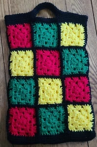 Handarbeit gehäkelt Patchwork Tasche bunt Boho Handtasche - Bild 1 von 6
