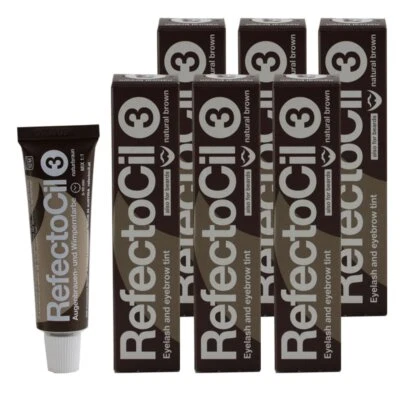 RefectoCil 3 Natural Brown naturbraun 6 x 15 ml Augenbrauenfarbe & Wimpernfarbe  - Bild 1 von 2