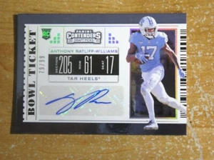 ANTHONY RATLIFF-WILLIAMS 2019 Contenders BOWL Ticket #/99 RC AUTO UNC Tar Heels - Picture 1 of 2