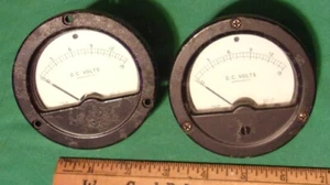 (2) Viintage Wacline AED (3043) ANALOG Voltmeter 0-15VDC 3 1/2 Inch (1000 Ohm/V) - Picture 1 of 5