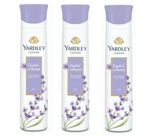 Yardley London Body Spray English Lavender Refreshing Deodorant 150ML Set Of 3 - Picture 1 of 6