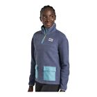 Saucony Women Rested Sherpa 1/4 Zip Sodalite Heather Sz Small  Apparel