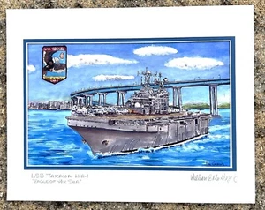 USS Tawara LHA-1 art print US Navy ship painting sailor veteran reunion gift to - Bild 1 von 4