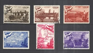 RUSSLAND SCOTT 1147 - 1152 GEBRAUCHTES SET - 1947 10. JAHRSTAG MOSKAU - WOLGA-KANAL - Bild 1 von 2