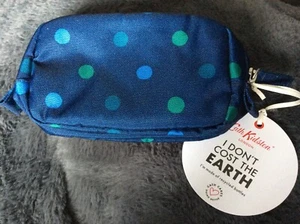 BNWT New Cath Kidston Make-Up Case & Mirror - Power Spot Navy 16.5x10.5x5cm - Picture 1 of 5