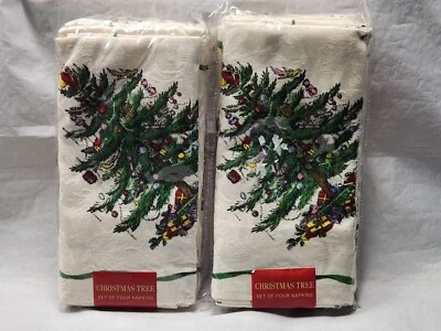 Spode Árbol de Navidad 20X20 Damasco Marfil Mezcla de Algodón 2 PKS 8 Servilletas de Cena NUEVO Foto 1 de 3