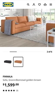 Ikea Finnala sofa 3 seater Brown color - Picture 1 of 3