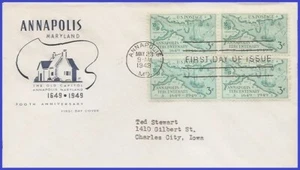 USA4 # 984 ADDR HOUSE OF FARNAM FDC BL4  Annapolis 300 years - Picture 1 of 1