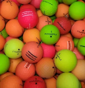 48 pelotas de golf Maxfli mate de colores mezcla naranja/rojo/verde/etc - grado 2A AA Shag - Imagen 1 de 10