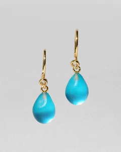 ALEXIS BITTAR Mediterranean Blue Lucite Teardrop Earrings $125 MSRP NEW - Picture 1 of 10