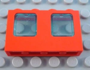 LEGO Red 1x4x2 Airplane Window with Light Blue Glass - Picture 1 of 1