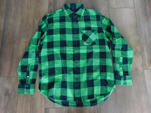 Camisa de trapo y hueso para hombre grande verde negra a cuadros con botones larga a cuadros búfalo - Imagen 1 de 6