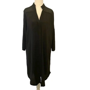 XCVI Tunika Shirtkleid Small schwarz transparent minimalistisch Coverup Oversize Viskose  - Bild 1 von 15
