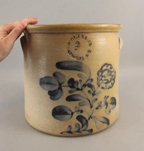 Antico coccio in gres arte popolare americana 2 Gal Nathan Clark J Atene New York - Foto 1 di 8