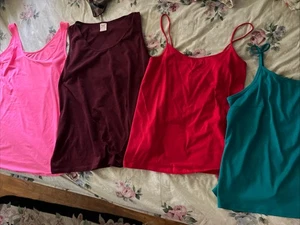 4 Women Spaghetti Straps Tank Tops Polyester Spandex EUC  XXL & XL - Picture 1 of 2
