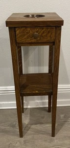 Mission Oak 1910 Antique Smoking Stand, 24”X 8” - Picture 1 of 15