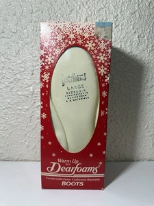 Vintage Dearfoams Hausschuhe Booties Damen perlweiß Large 8-9 gepolstert neu aus altem Lagerbestand 80er - Bild 1 von 8