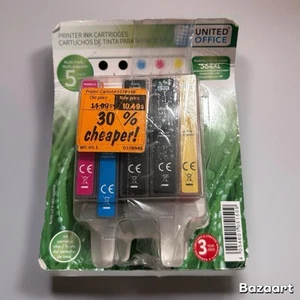 United Office Inkjet Set of 5 - fits HP 564XL (2) Blk, Cyan, Magenta, & Yellow - Picture 1 of 3