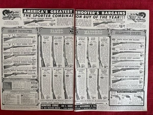 Pubblicità Vintage 1961 Hunters Lodge Ye Old Hunter Stampa Sporter Mauser 2 Pg Ad - Foto 1 di 3