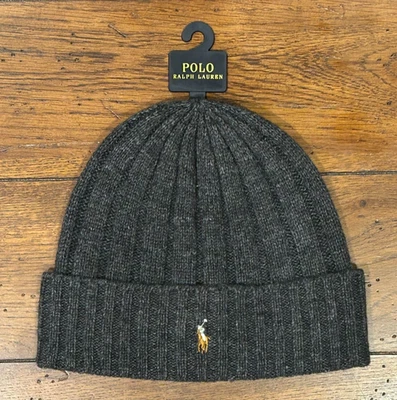 Polo Ralph Lauren Men's Beanie Skull Cap Charcoal Gray NWT OS - Image 1 of 3