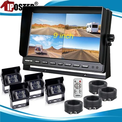HD 9" Split Monitor Backup Camera For Truck RV Trailer Reversing See Blind spots - Image 1 of 4