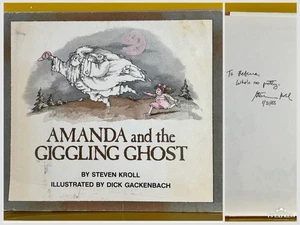 SIGNED Amanda and the Giggling Ghost by Steven Kroll 1980 Vintage HC - Foto 1 di 7