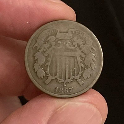1867 Two Cent Piece 2C Better Grade US Two-Cent Piece Shield 2 Cents - Image 1 of 2