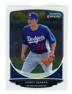 Tarjeta de novato Corey Seager 2013 Bowman cromada #290 primer año radiocontrol Dodgers Rangers - Imagen 1 de 2