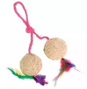 Cat Toy Balls Rope Plush Catnip Ball Jute Sisal Sisal Tape Cat - Picture 1 of 3