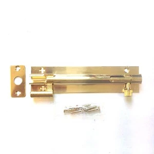 Barrel Bolt Solid Polished Brass Necked 4" / 102mm With Screws - Picture 1 of 1