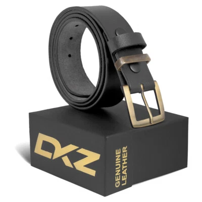 Leather belts 100% genuine black brown 30'' to 72'' waist size Antique buckle - Image 1 of 3