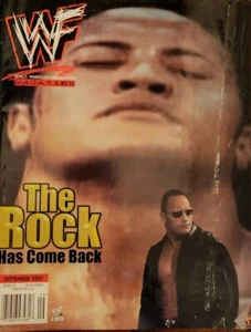 SEPTEMBER 2001 WWF MAGAZINE THE ROCK DWAYNE JOHNSON - Picture 1 of 12