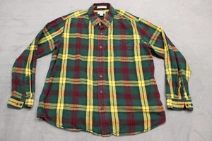 VTG LL Bean mens sz XL green plaid button up fleece shirt - Bild 1 von 15