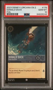 Donald Duck Cold Foil PSA 10 GEM MINT 2023 Floodborn #178 Disney Lorcana - Imagen 1 de 2