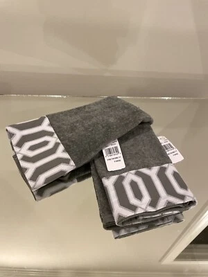 Avanti Toalla de Mano Chevron Galaxy Gris/Gris y Plata, Pequeño Níquel, NUEVO Juego Foto 1 de 4